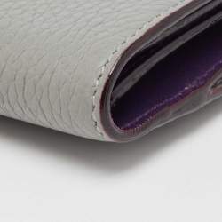 Pre Owned Dior Grey Leather Trifold Wallet