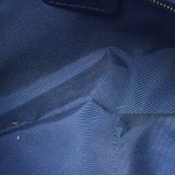 Pre Owned Dior Dark Blue Cannage Quilted Patent Leather New Lock Flap Bag