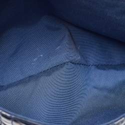 Pre Owned Dior Dark Blue Cannage Quilted Patent Leather New Lock Flap Bag