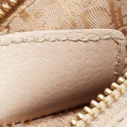 Pre Owned Dior Beige/Brown Leopard Printed Fabric and Leather Buckle Handle Hobo 