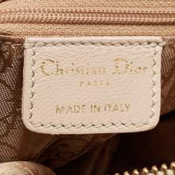 Pre Owned Dior Beige/Brown Leopard Printed Fabric and Leather Buckle Handle Hobo 