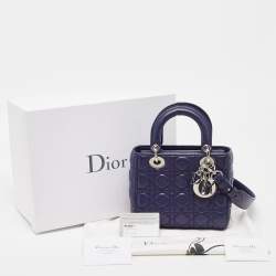 Pre Owned Dior Purple Cannage Leather Small Lady Dior My ABCDior Bag