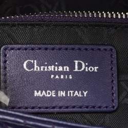 Pre Owned Dior Purple Cannage Leather Small Lady Dior My ABCDior Bag