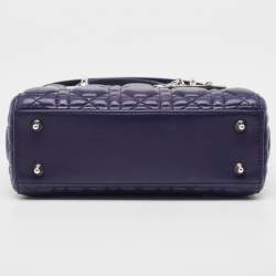 Pre Owned Dior Purple Cannage Leather Small Lady Dior My ABCDior Bag