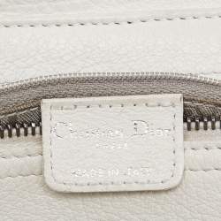 Pre Owned Dior White Leather Gaucho Double Saddle Bag