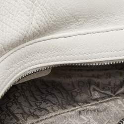 Pre Owned Dior White Leather Gaucho Double Saddle Bag