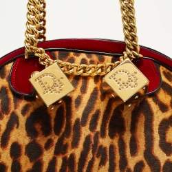 Pre Owned Dior Multicolor Leopard Print Calfhair, Velvet and Patent Leather Gambler Dice Bag