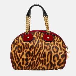 Pre Owned Dior Multicolor Leopard Print Calfhair, Velvet and Patent Leather Gambler Dice Bag