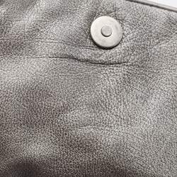 Dior Silver Quilted Cannage Leather Flap Shoulder Bag