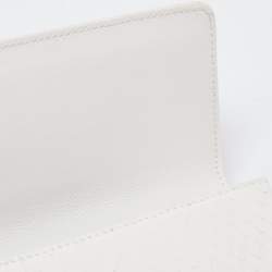 Pre Owned Dior White Snakeskin Leather Beaded Tassel Clutch