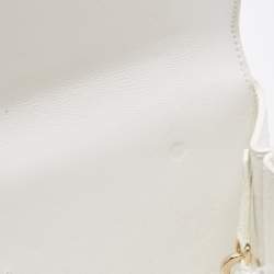 Pre Owned Dior White Snakeskin Leather Beaded Tassel Clutch