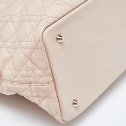 Dior Pink Cannage Coated Canvas and Leather Medium Panarea Shopper Tote