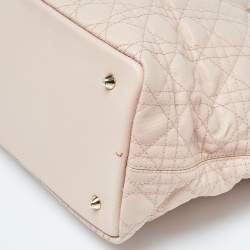 Dior Pink Cannage Coated Canvas and Leather Medium Panarea Shopper Tote