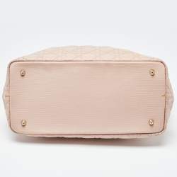 Dior Pink Cannage Coated Canvas and Leather Medium Panarea Shopper Tote