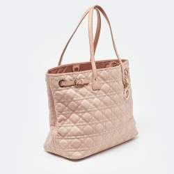 Dior Pink Cannage Coated Canvas and Leather Medium Panarea Shopper Tote
