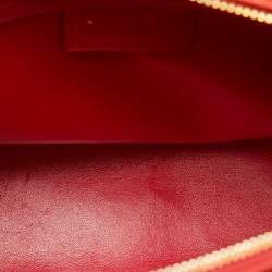 Pre Owned Dior Red Ostrich Large Lady Dior Tote