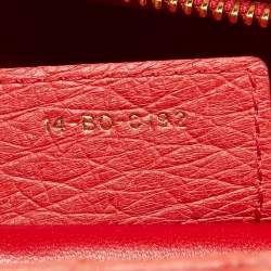 Pre Owned Dior Red Ostrich Large Lady Dior Tote