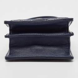 Pre Owned Dior Navy Blue Leather Studded Diorama Vertical Chain Clutch