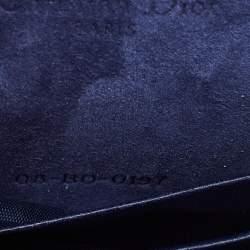 Pre Owned Dior Navy Blue Leather Studded Diorama Vertical Chain Clutch