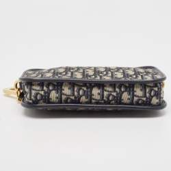 Dior Navy Blue Oblique Canvas and Leather Diorquake Clutch