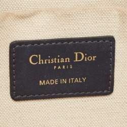 Dior Navy Blue Oblique Canvas and Leather Diorquake Clutch