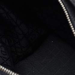 Pre Owned Dior Black Canvas Medium Lady Dior Tortoise Handle Tote