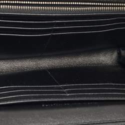 Pre Owned Dior Black Iridescent Cannage Patent and Leather Lady Dior Flap Wallet