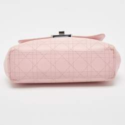 Pre Owned Dior Light Pink Cannage Leather Small Diorling Shoulder Bag