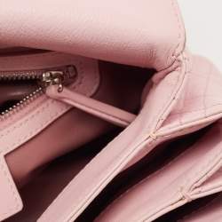 Pre Owned Dior Light Pink Cannage Leather Small Diorling Shoulder Bag