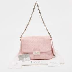Pre Owned Dior Light Pink Cannage Leather Small Diorling Shoulder Bag