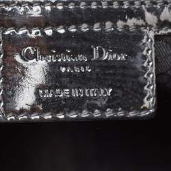 Pre Owned Dior Black Cannage Patent Leather Large Lady Dior Tote