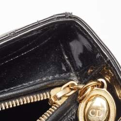Pre Owned Dior Black Cannage Patent Leather Large Lady Dior Tote