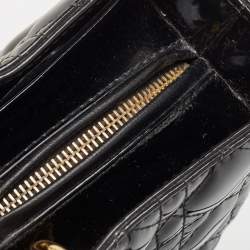 Pre Owned Dior Black Cannage Patent Leather Large Lady Dior Tote
