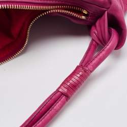 Pre Owned Dior Purple Leather Large Gypsy Ruffle Hobo
