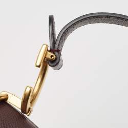 Dior Burgundy Grained Leather Saddle Bag