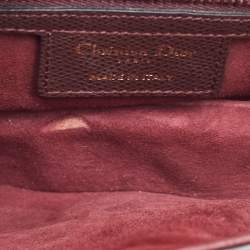 Dior Burgundy Grained Leather Saddle Bag