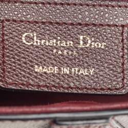 Dior Burgundy Grained Leather Saddle Bag