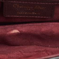 Dior Burgundy Grained Leather Saddle Bag