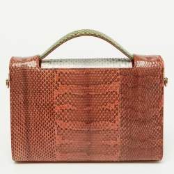 Pre Owned Dior Multicolor Watersnake Leather Mini Diorever Top Handle Bag