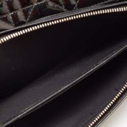 Pre Owned Dior Black Cannage Patent Leather Lady Dior Continental Wallet