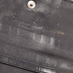 Pre Owned Dior Black Cannage Patent Leather Lady Dior Continental Wallet