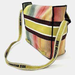 Pre Owned Christian Dior Multicolor Canvas Embroidered Dioraura Messenger
