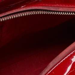 Pre Owned Dior Red Cannage Patent Leather Medium Lady Dior Tote