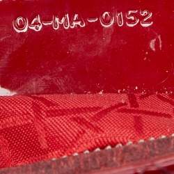 Pre Owned Dior Red Cannage Patent Leather Medium Lady Dior Tote