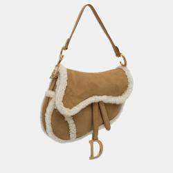 Pre Owned Dior Brown Shearling Saddle Bag