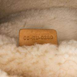 Pre Owned Dior Brown Shearling Saddle Bag