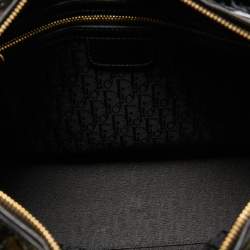 Pre Owned Dior Black Cannage Patent Leather Large Lady Dior Tote