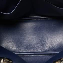 Pre Owned Dior Blue/Beige Python and Leather Small Diorissimo Tote
