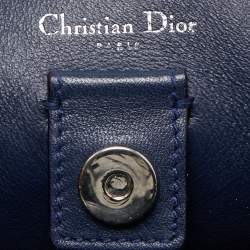 Pre Owned Dior Blue/Beige Python and Leather Small Diorissimo Tote