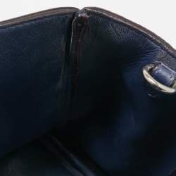 Pre Owned Dior Blue/Beige Python and Leather Small Diorissimo Tote
